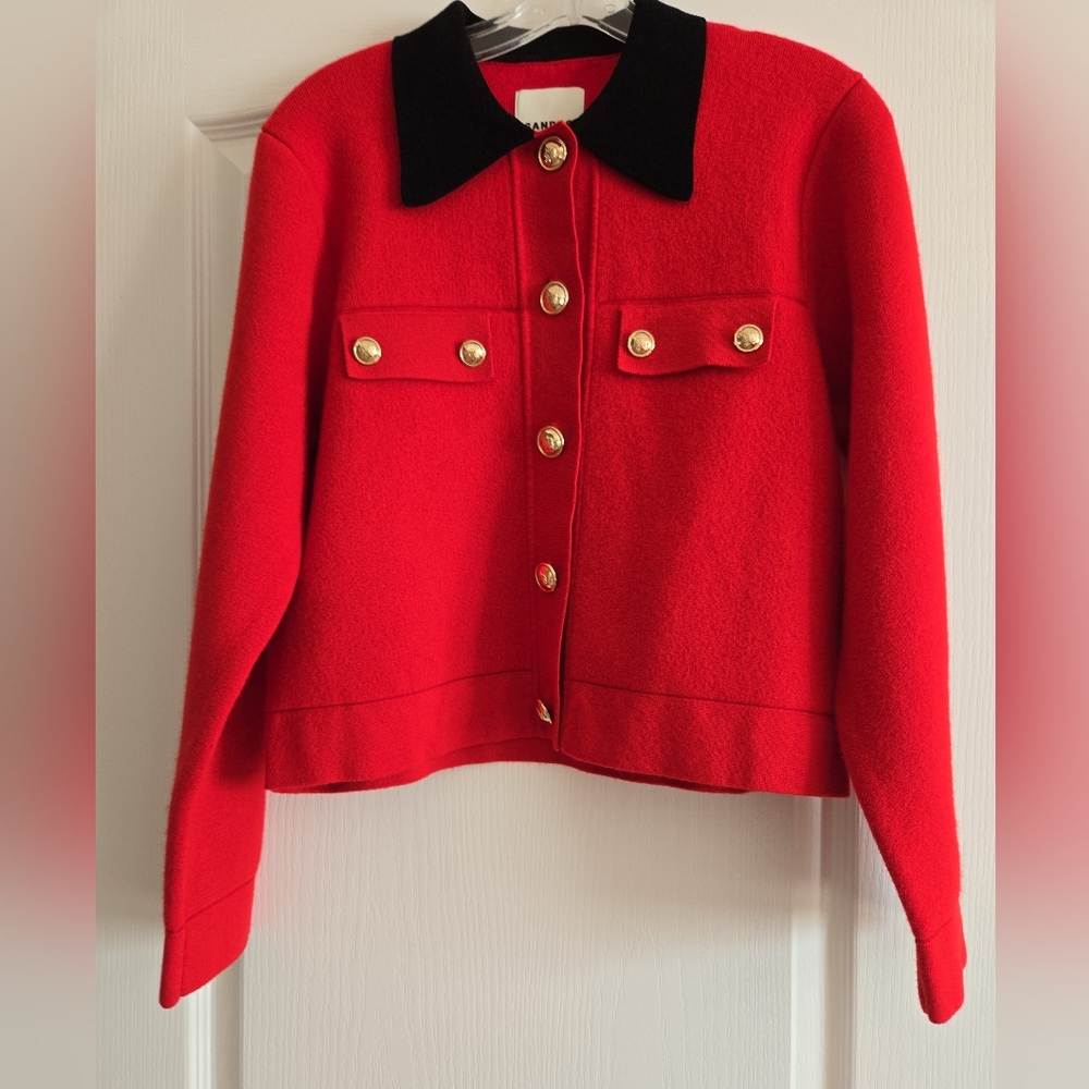 Red and Black Cardigan Sandro
